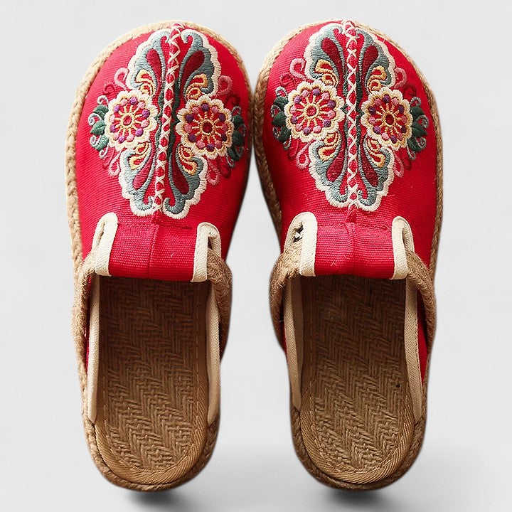 Delphina | Women's Floral Embroidered Mules