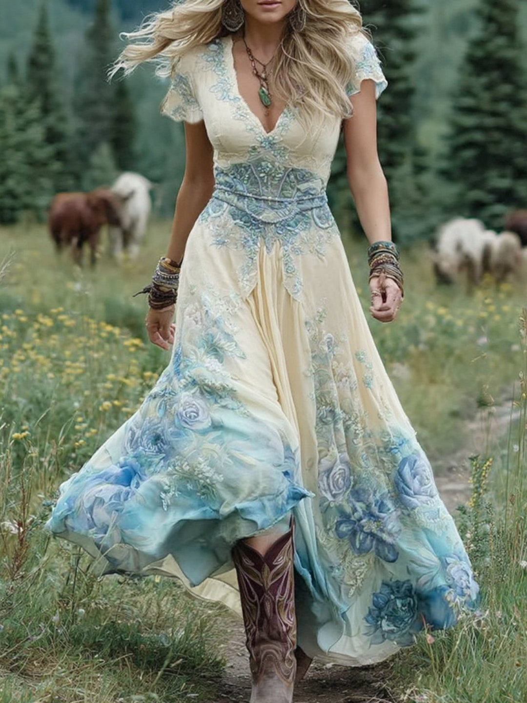 Women's Dress | Gradient Maxi Length