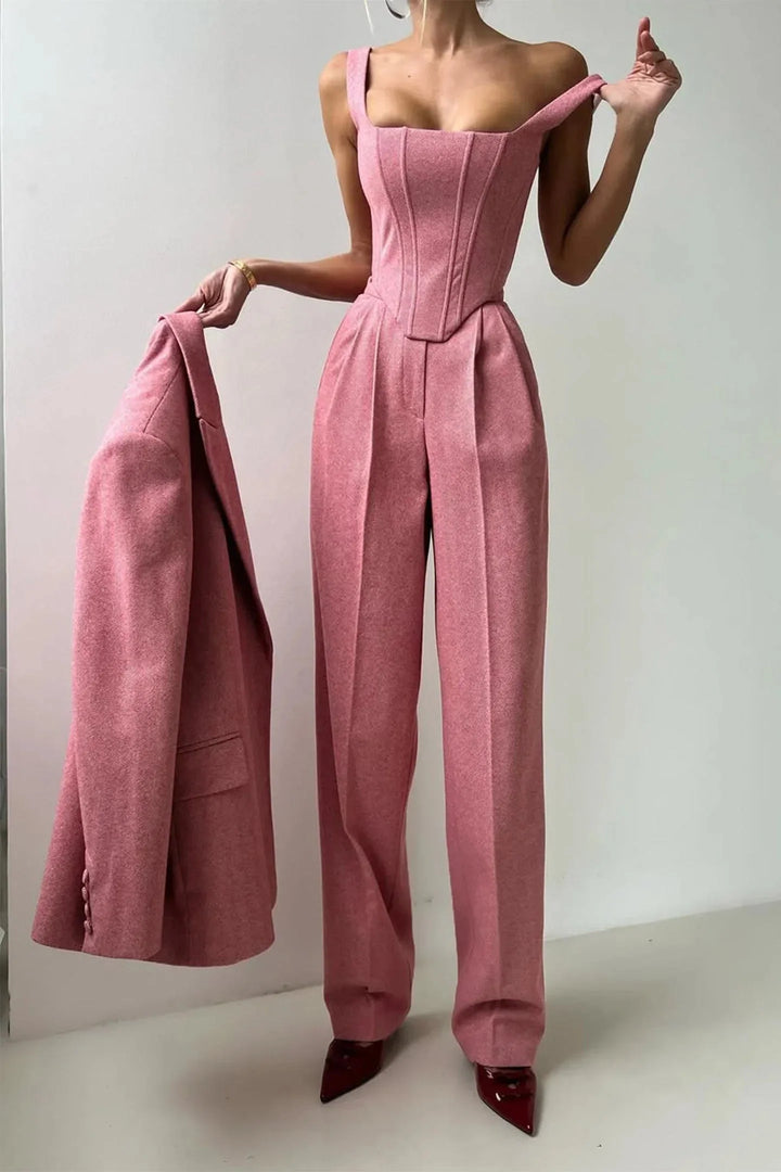 Helena - Women's three-piece fitted outfit with fitted top