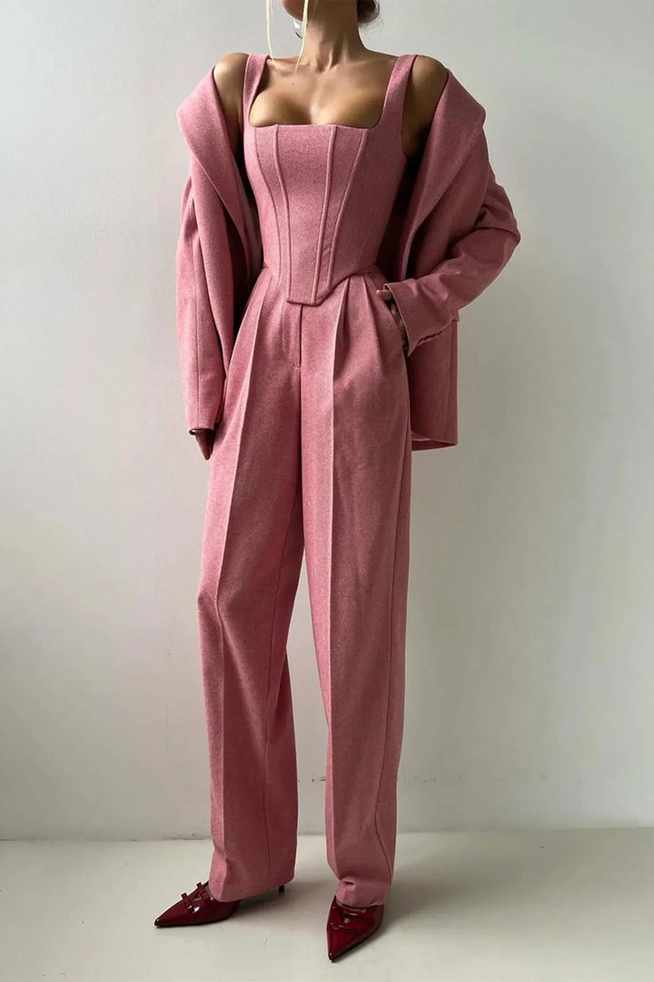 Helena - Women's three-piece fitted outfit with fitted top