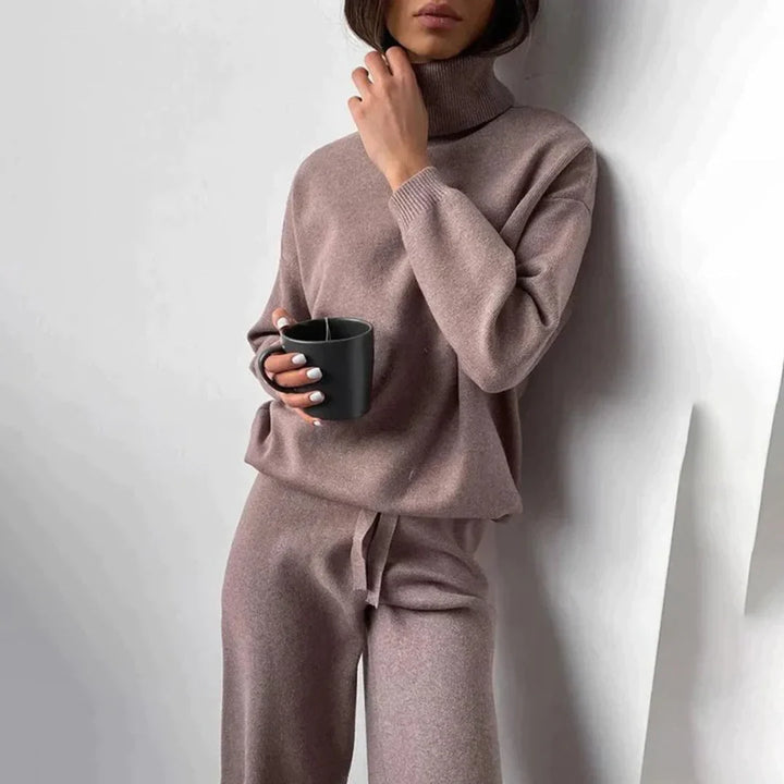 Tiffany - Women's comfortable high-neck set in lilac