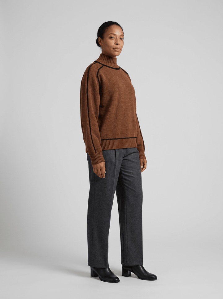 Turtleneck Sweater – Minimalist Color Block Knit