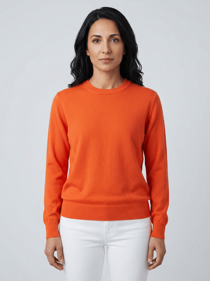 Women’s Casual Knit Sweater – Relaxed Fit Round Neck Top for Everyday Wear