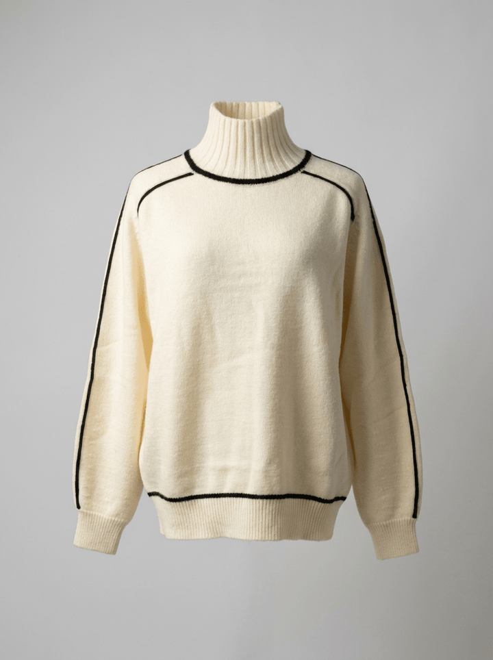 Turtleneck Sweater – Minimalist Color Block Knit