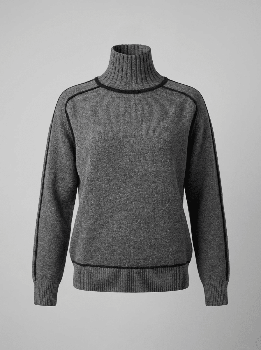 Turtleneck Sweater – Minimalist Color Block Knit