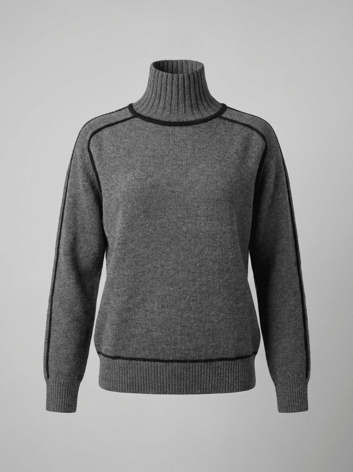 Turtleneck Sweater – Minimalist Color Block Knit