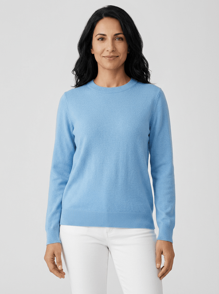 Women’s Casual Knit Sweater – Relaxed Fit Round Neck Top for Everyday Wear