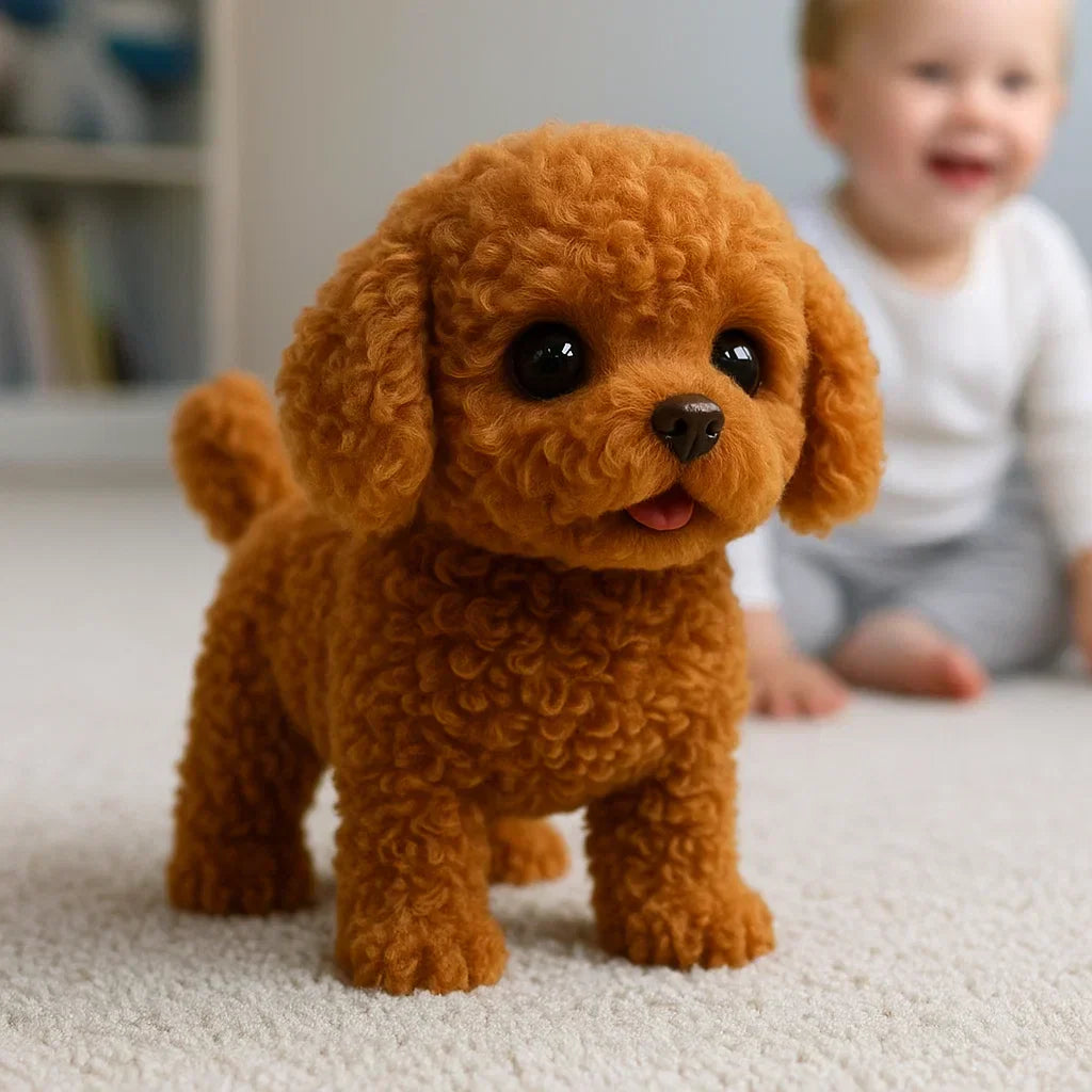 Realistic interactive plush dog | Soft, animated toy for children and adults