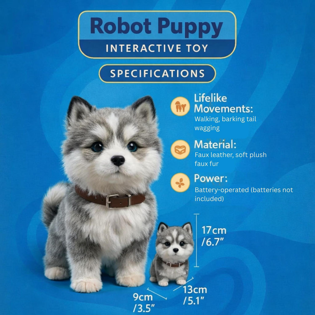 Realistic Husky Puppy that Walks – Realistic Barking and Movements – Electronic Robot Dog Toy