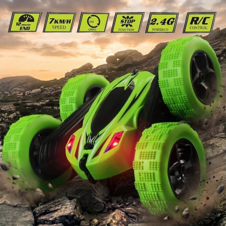 360° RC Stunt Car – 4WD Double-Sided Remote Control Toy with LED Lights & 2.4GHz Control