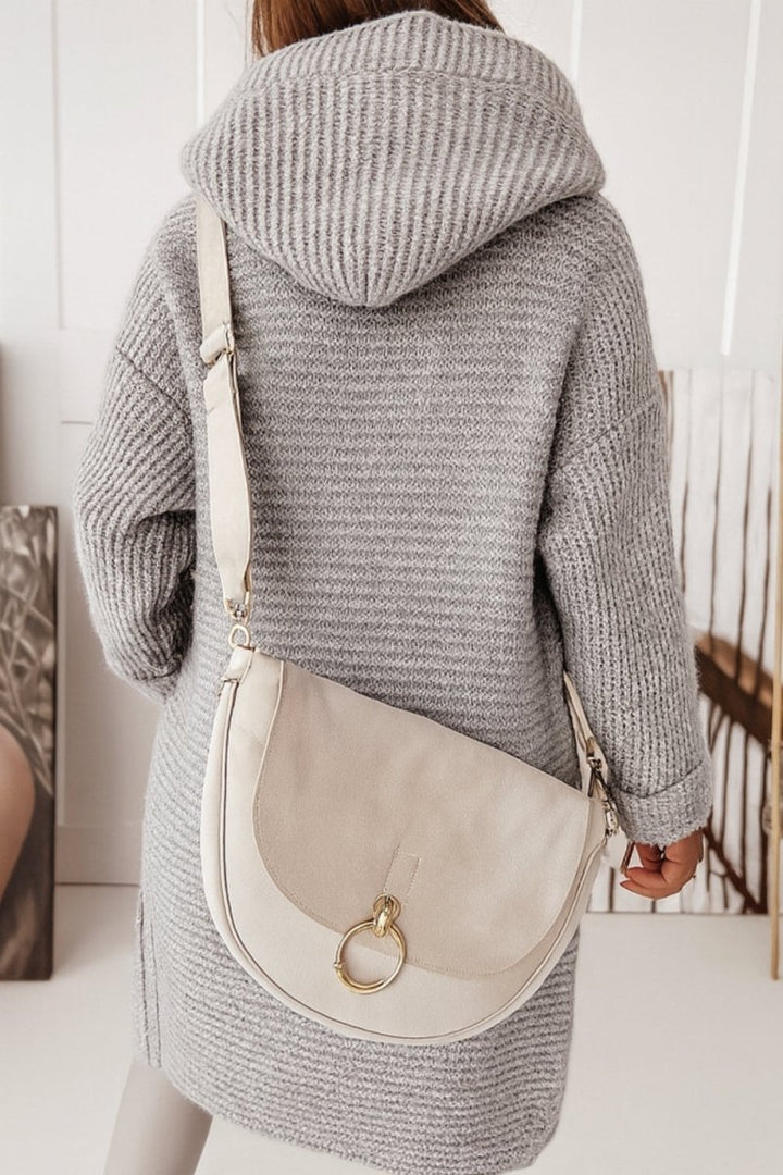Tesa - Gray Hooded Knit Coat for Women
