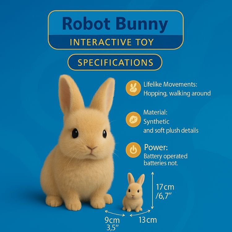 Realistic Interactive Robot Bunny – Walking & Hopping Electronic Rabbit Toy for Kids
