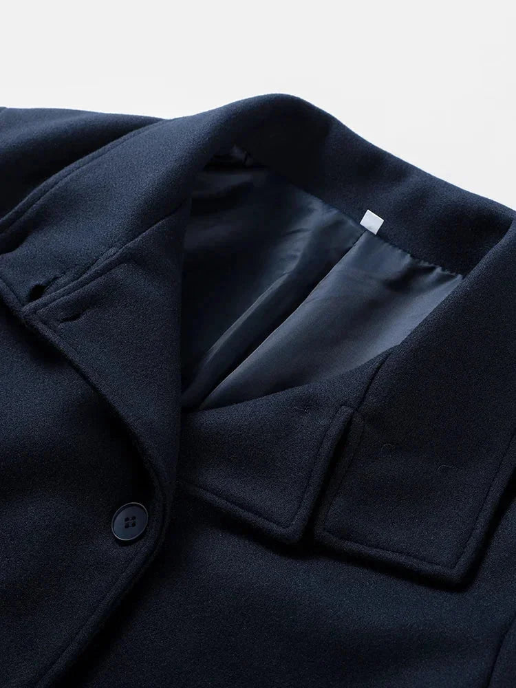 Jenna - Women's short coat with buttons and stand-up collar