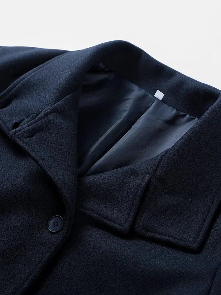 Jenna - Women's short coat with buttons and stand-up collar