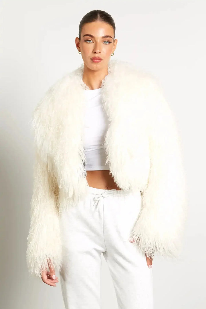 Lana - Women's long-sleeved plush-style coat
