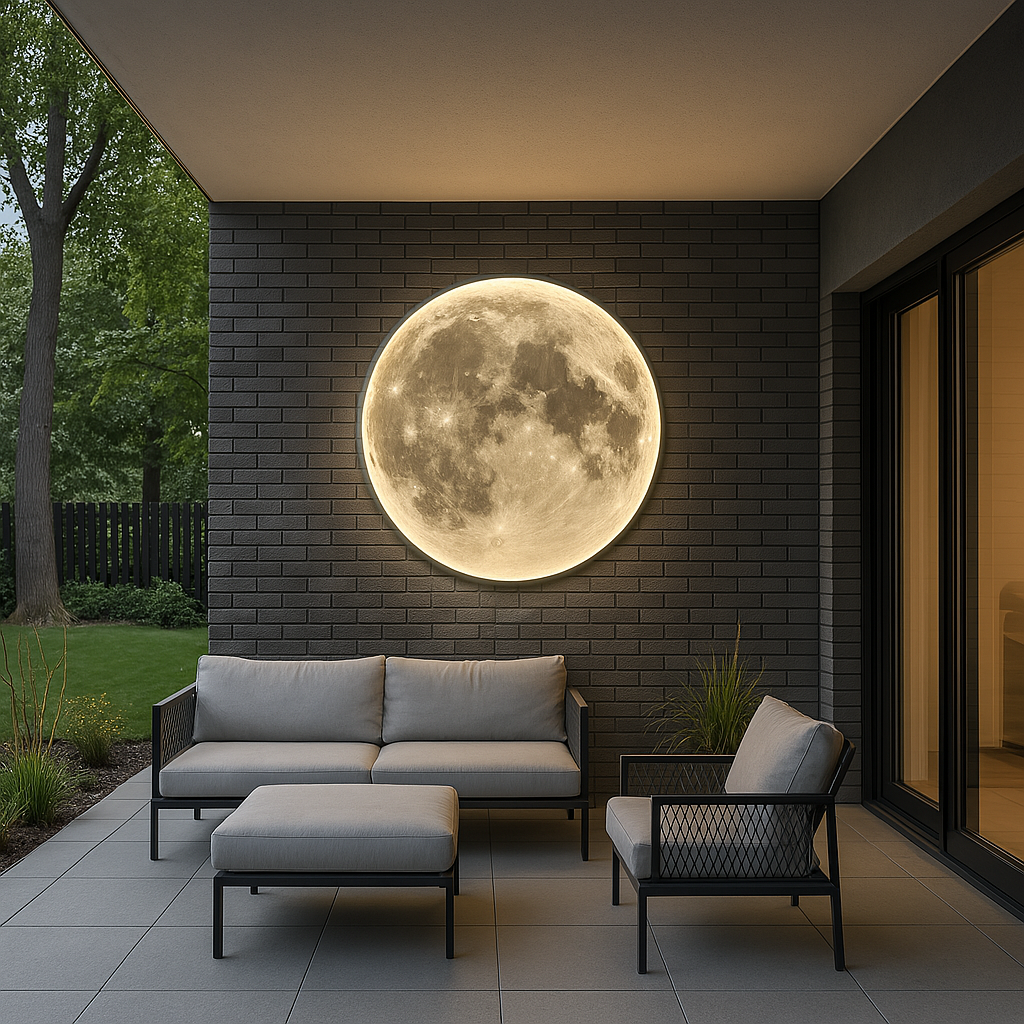 Mavelle | Realistic Moon Wall Light with Ambient LED Lighting