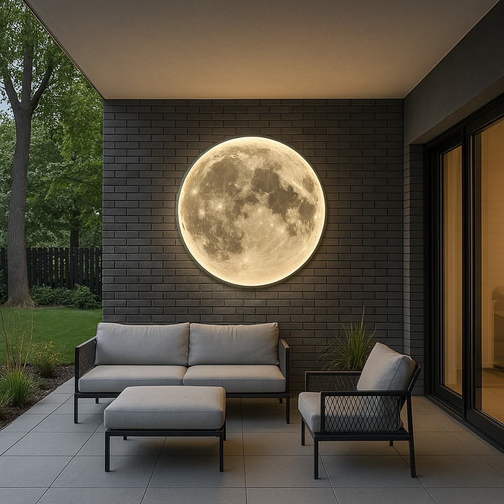 Mavelle | Realistic Moon Wall Light with Ambient LED Lighting
