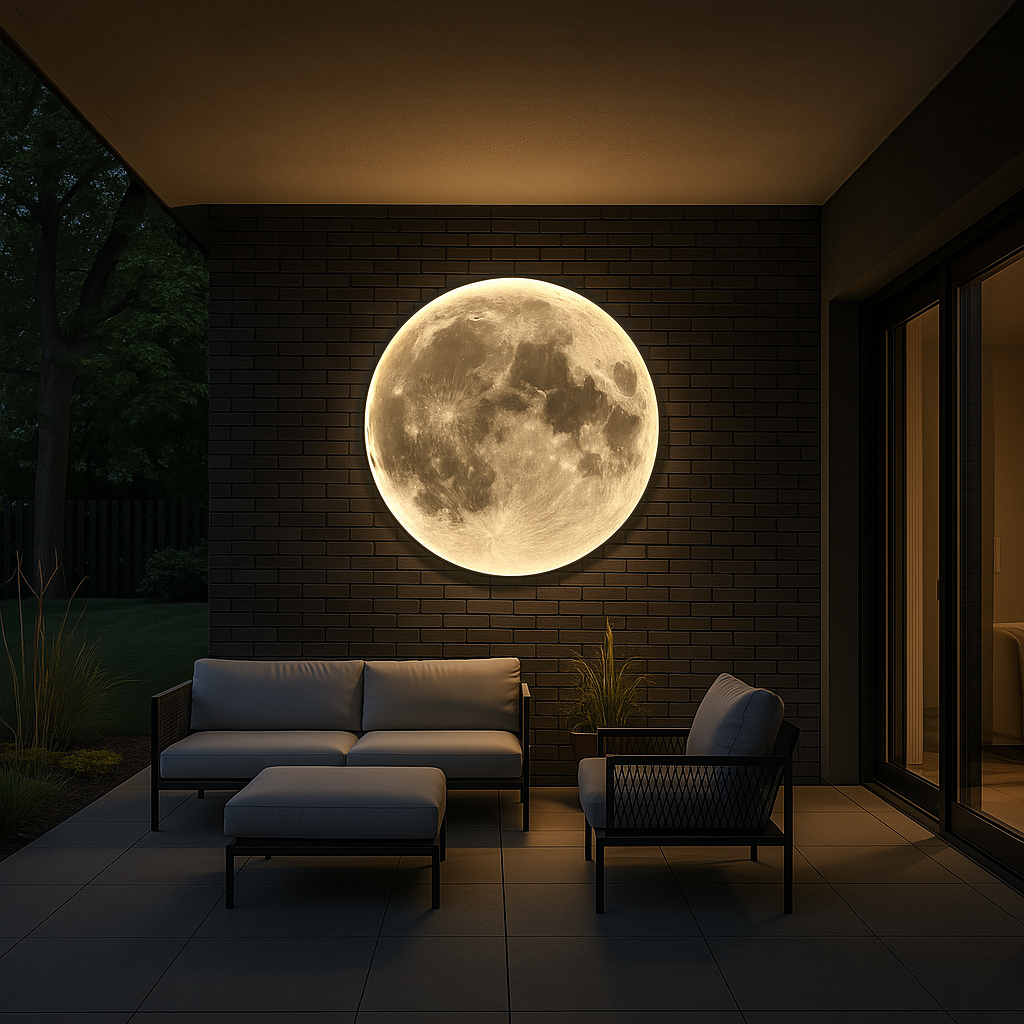 Mavelle | Realistic Moon Wall Light with Ambient LED Lighting