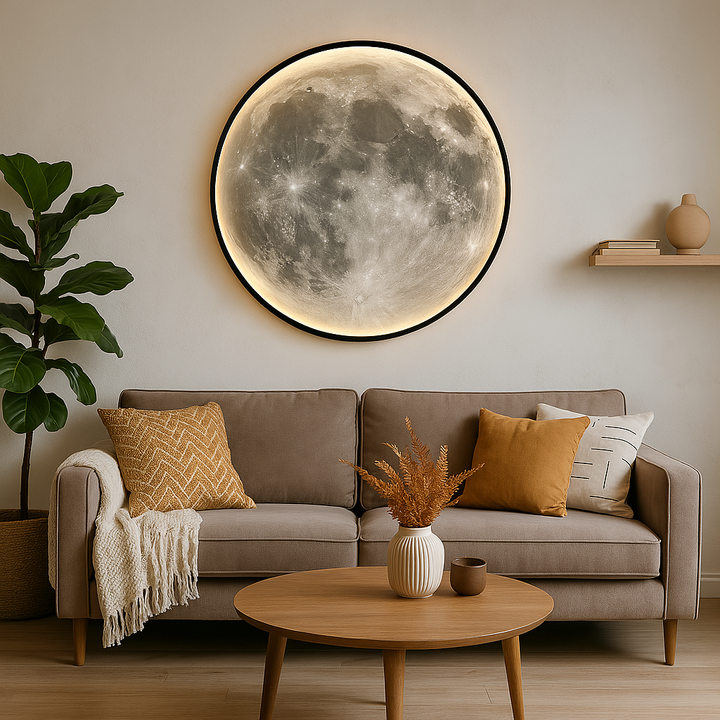 Mavelle | Realistic Moon Wall Light with Ambient LED Lighting