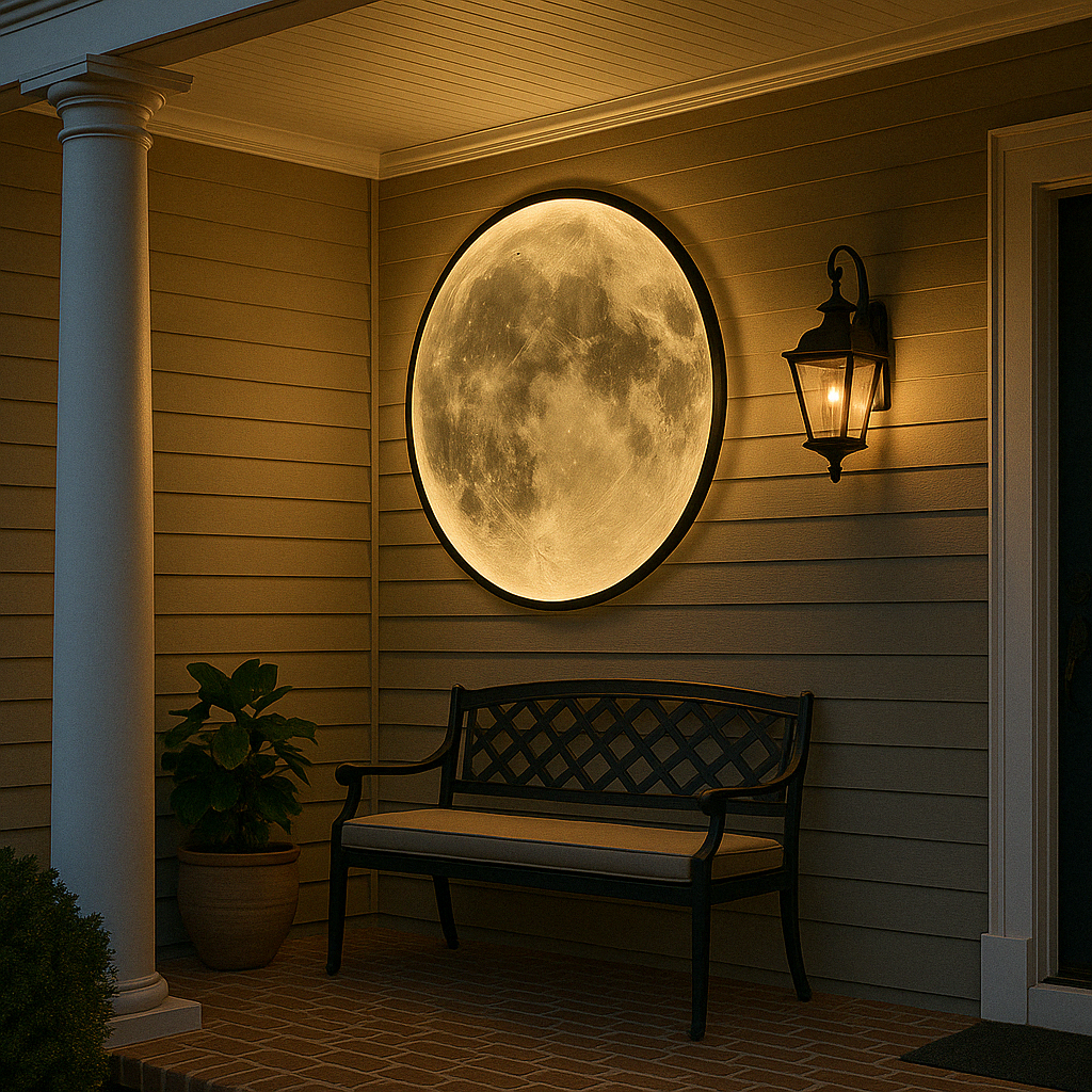 Mavelle | Realistic Moon Wall Light with Ambient LED Lighting