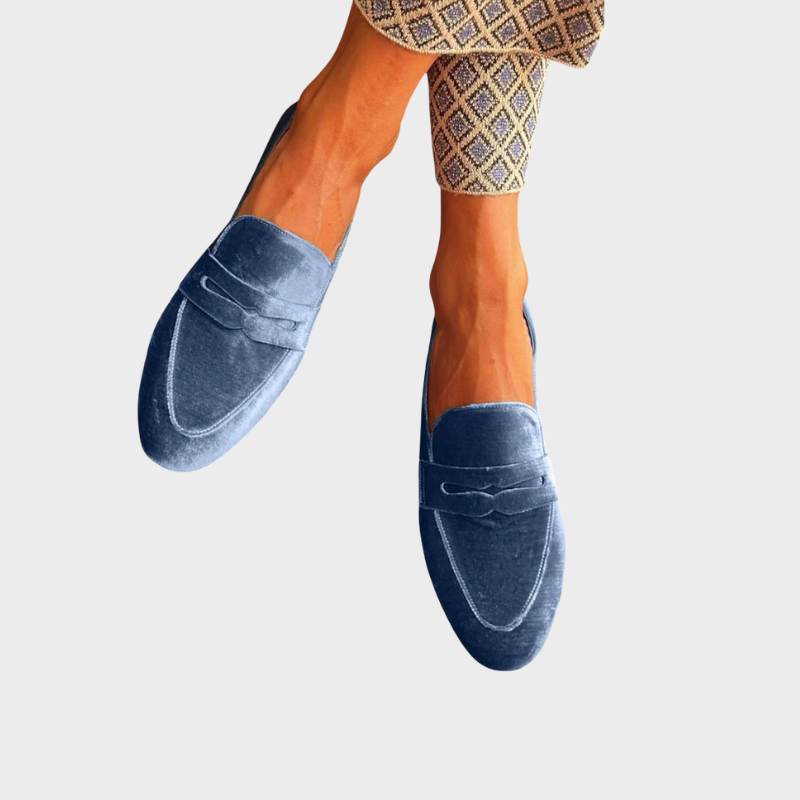 Portia | Women's Blue Slip-On Loafers