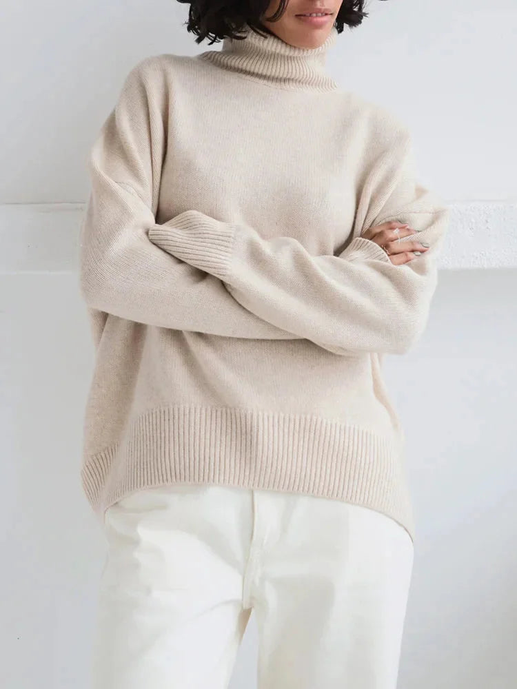 Zelda - Women's comfortable long-sleeved turtleneck sweater