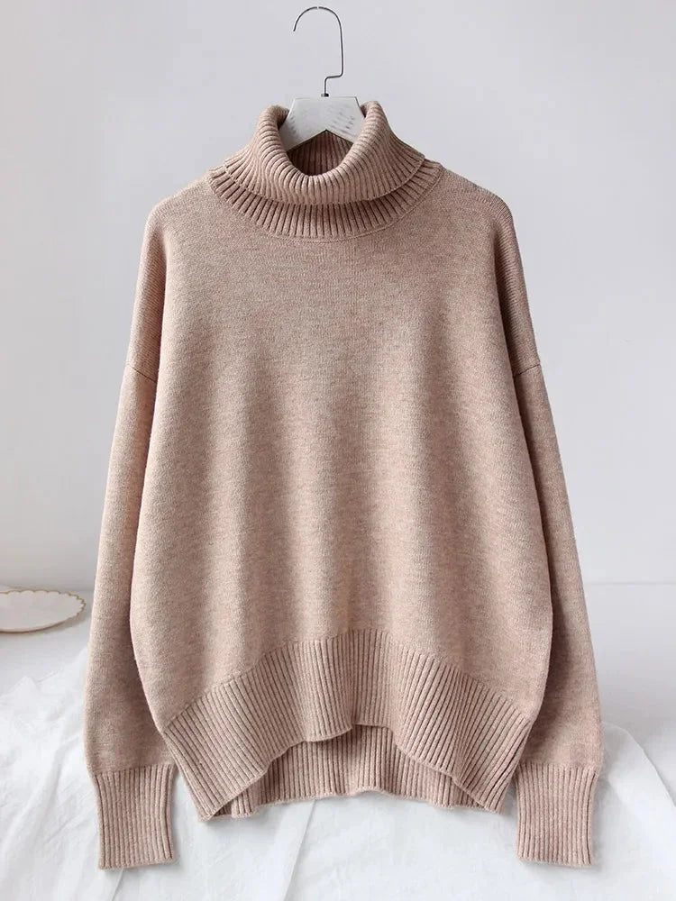 Zelda - Women's comfortable long-sleeved turtleneck sweater