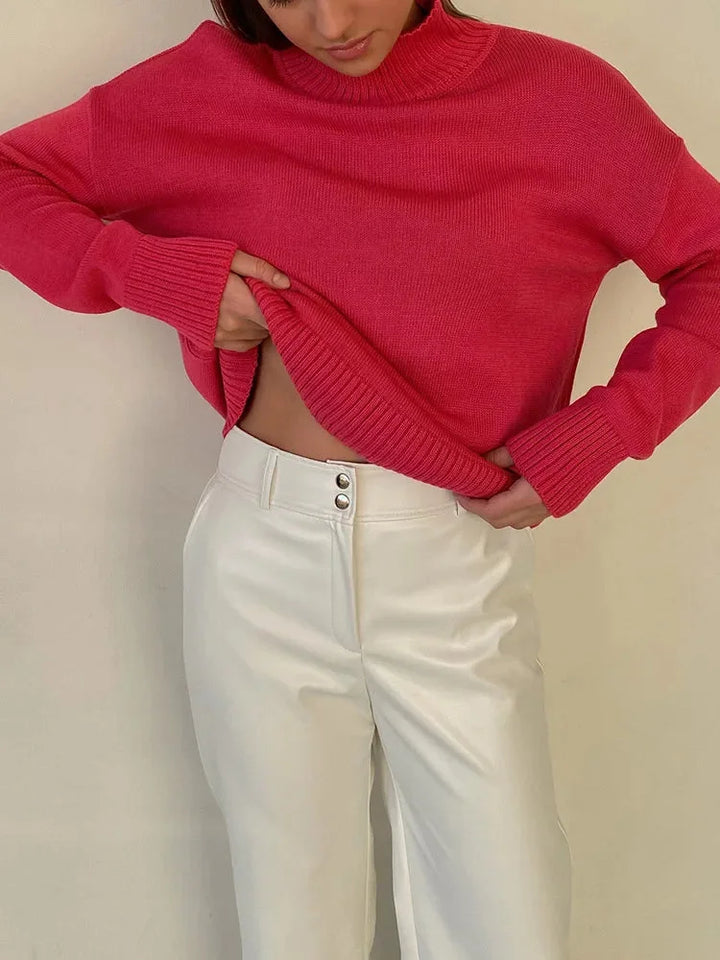 Zelda - Women's comfortable long-sleeved turtleneck sweater