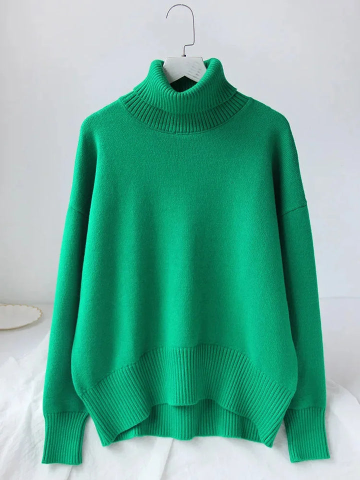 Zelda - Women's comfortable long-sleeved turtleneck sweater