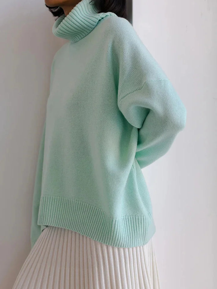 Zelda - Women's comfortable long-sleeved turtleneck sweater