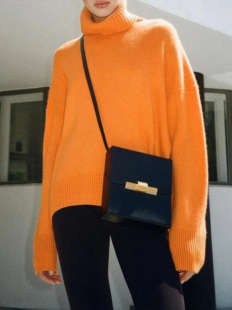 Zelda - Women's comfortable long-sleeved turtleneck sweater