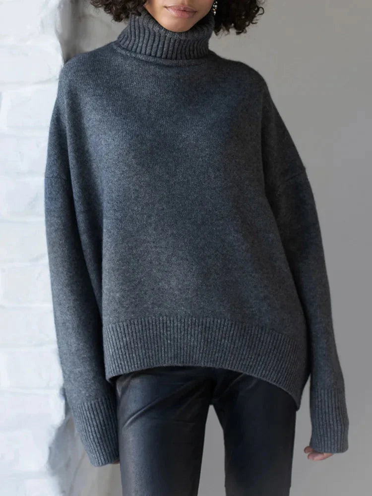 Zelda - Women's comfortable long-sleeved turtleneck sweater