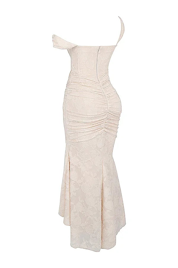 Aaliyah - Women's midi dress with floral pattern and wide straps