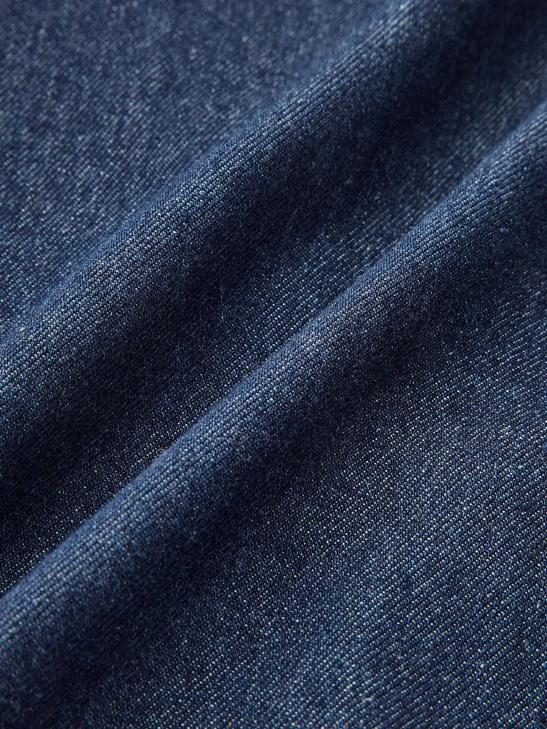Penelope - Dark blue denim midi dress with button-down V-neck and sleeveless design for the office in summer