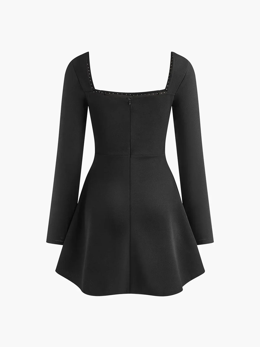 Women’s Black Short Dress with Pearl Details