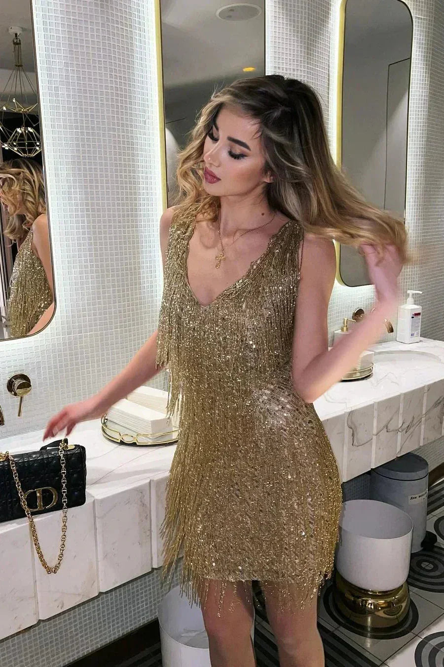 Women’s Short Sequin Fringe Dress