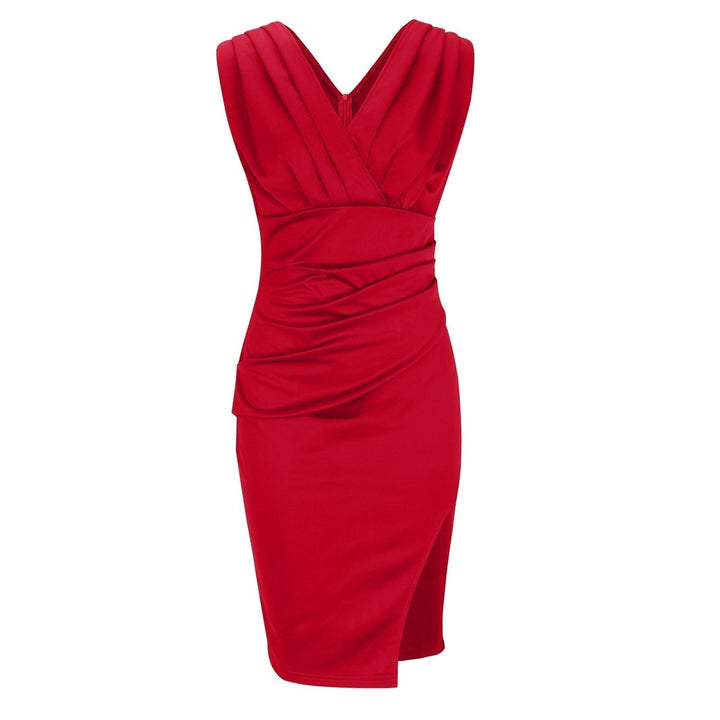 Rosalina | Women's Sleeveless V-Neck Bodycon Dress