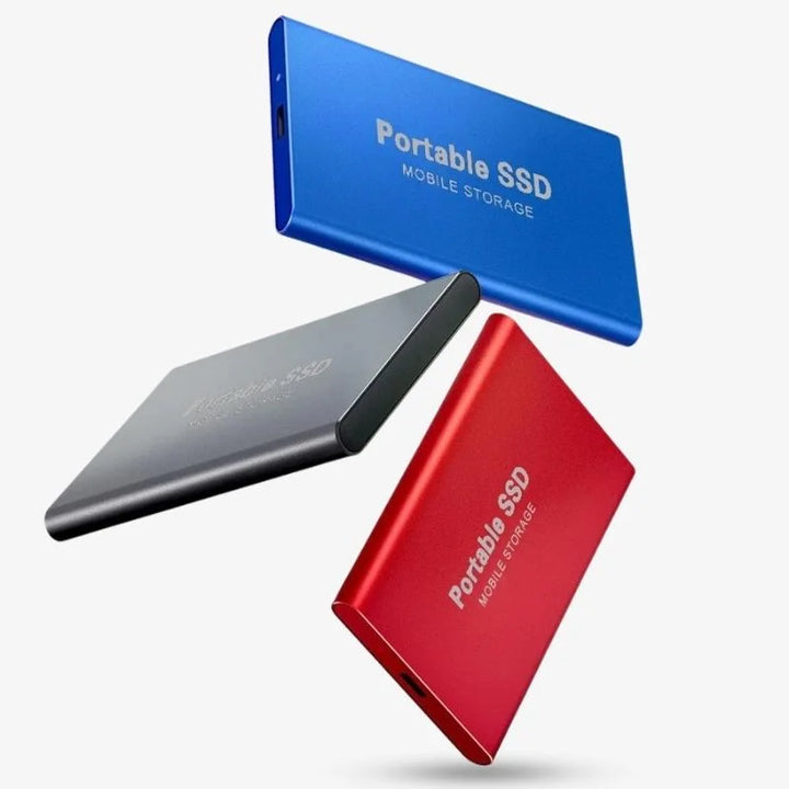 Portable Mobile SSD Drive Storage Blue/Red/Gray