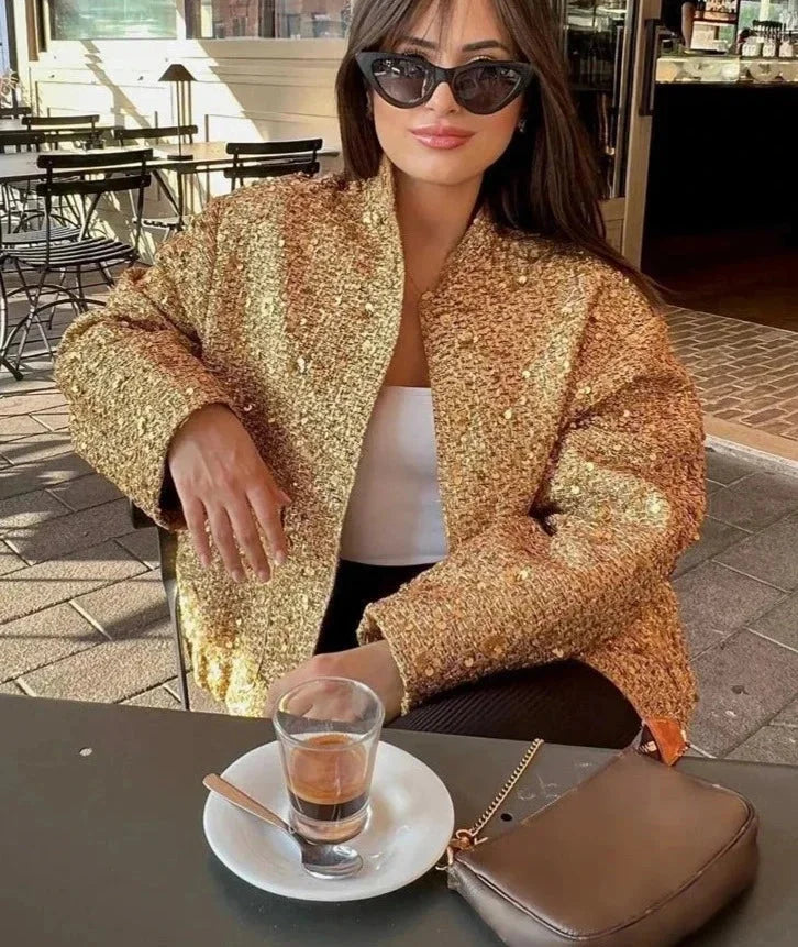 Elena - Chic women's jacket with sequins and an elegant cut
