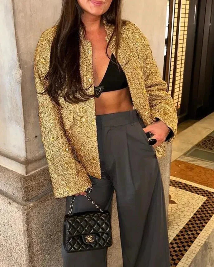 Elena - Chic women's jacket with sequins and an elegant cut
