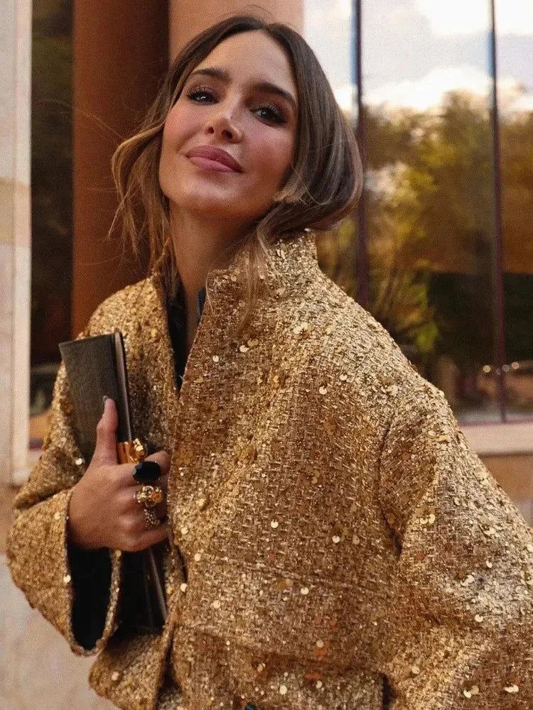 Elena - Chic women's jacket with sequins and an elegant cut