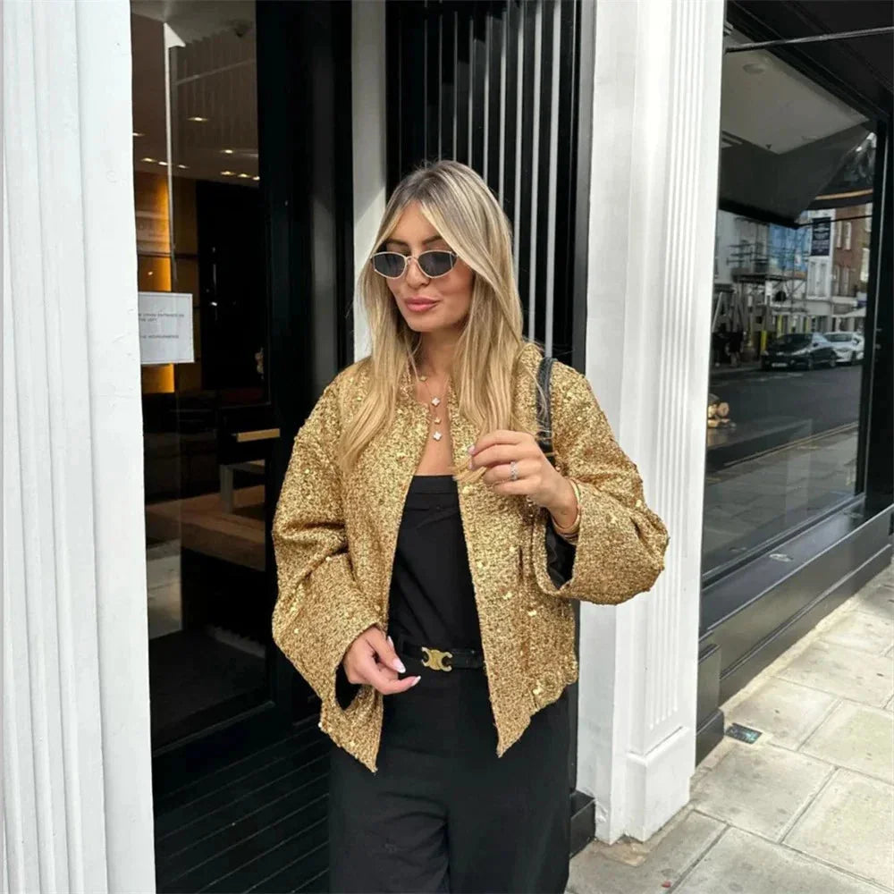 Elena - Chic women's jacket with sequins and an elegant cut