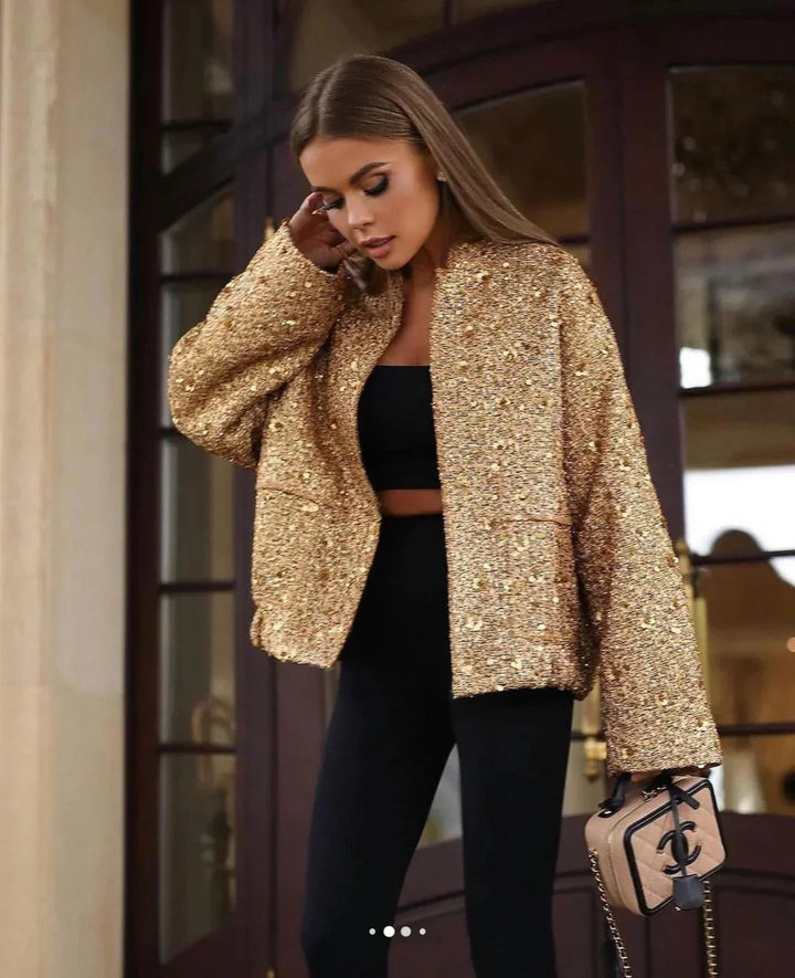 Elena - Chic women's jacket with sequins and an elegant cut