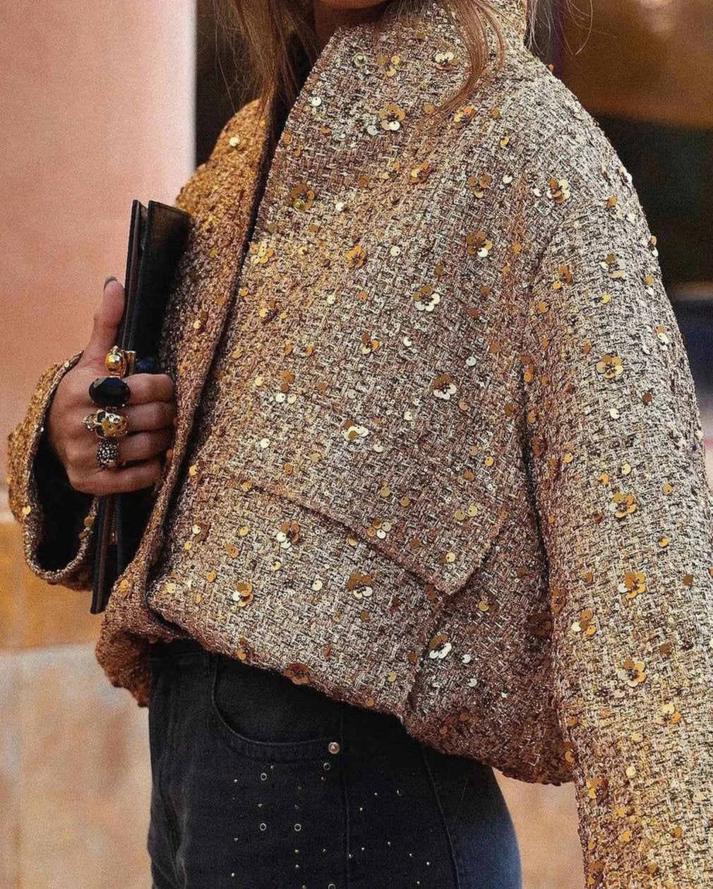 Elena - Chic women's jacket with sequins and an elegant cut