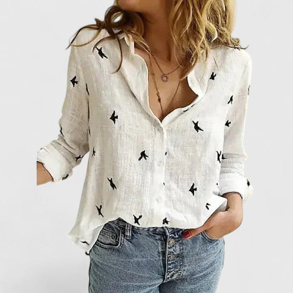 Winifred | Women's Floral V-Neck Long Sleeve Blouse