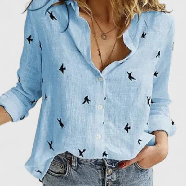 Winifred | Women's Floral V-Neck Long Sleeve Blouse
