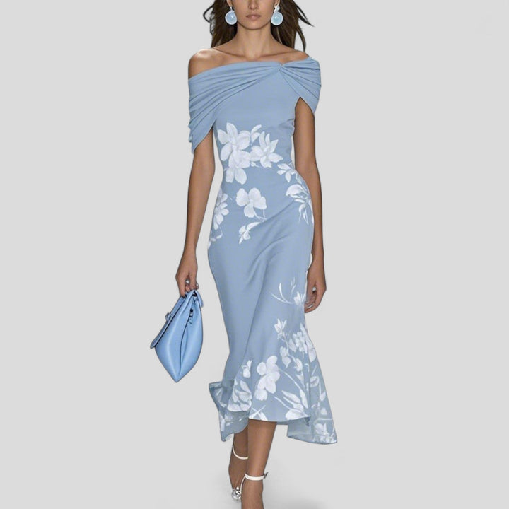 Women's Floral Off-Shoulder Midi Dress