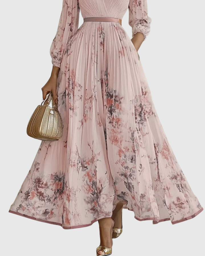 Women's V-Neck A-Line Midi Dress