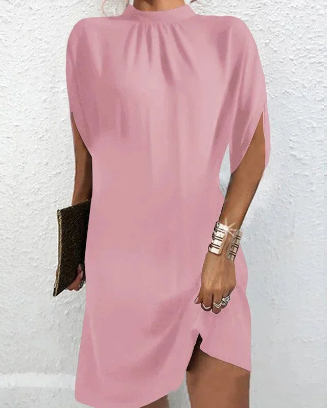 Women's batwing sleeve mini dress with split sleeves