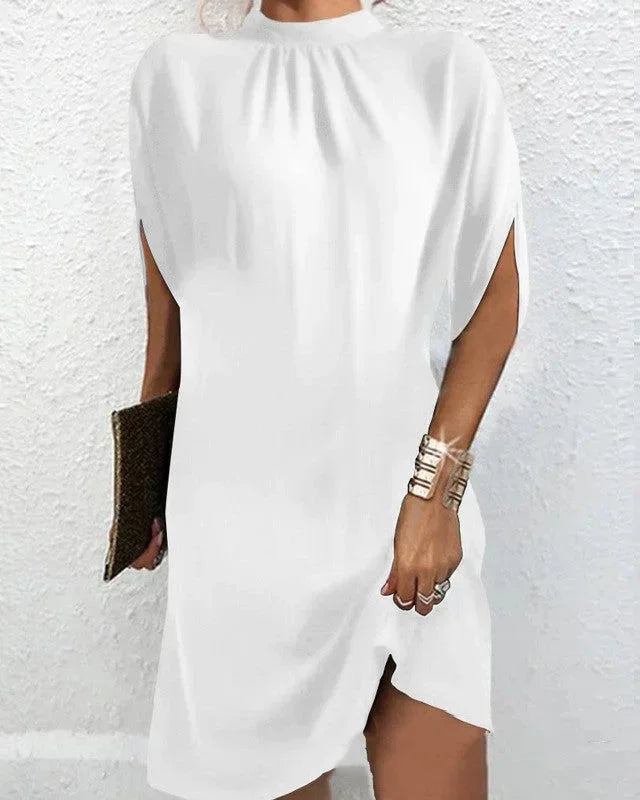 Women's batwing sleeve mini dress with split sleeves